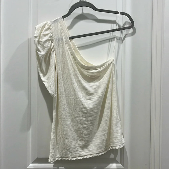 Nation LTD Paulina One Shoulder Tee Off White
 Sz S - Picture 2 of 12